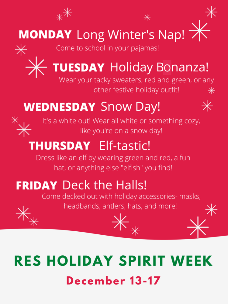holiday spirit week flyer
