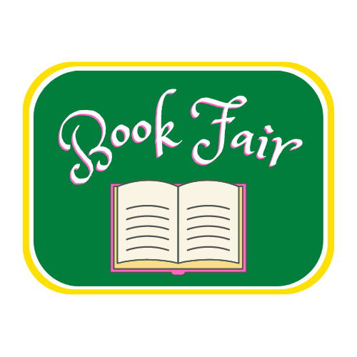 rectangle with book that says Book Fair