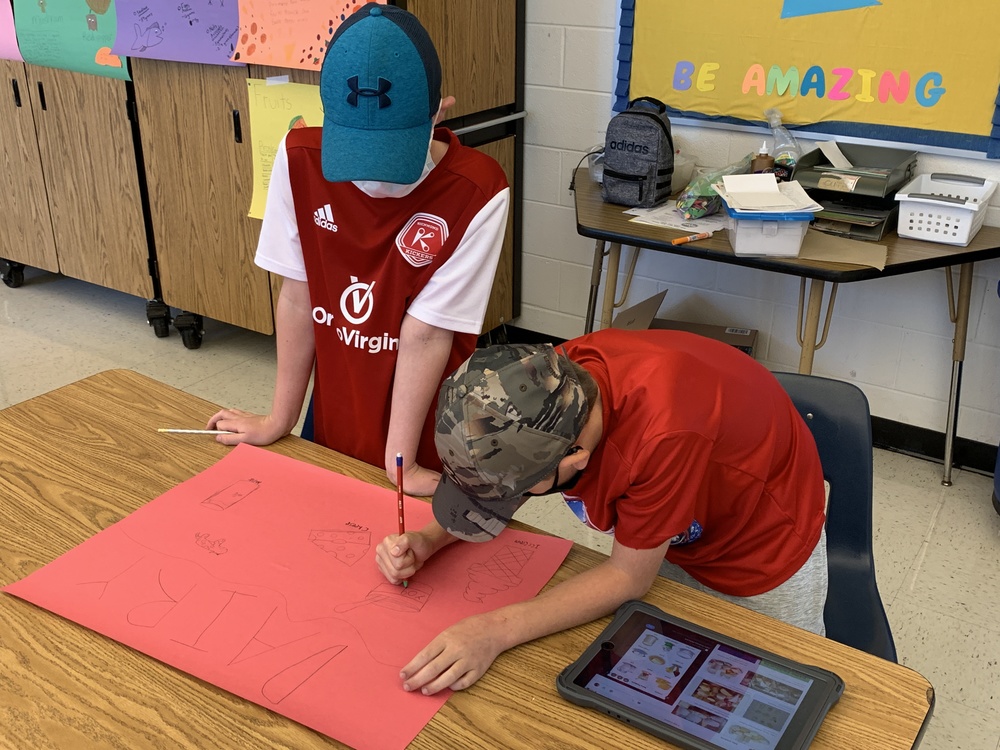 Two students working in class