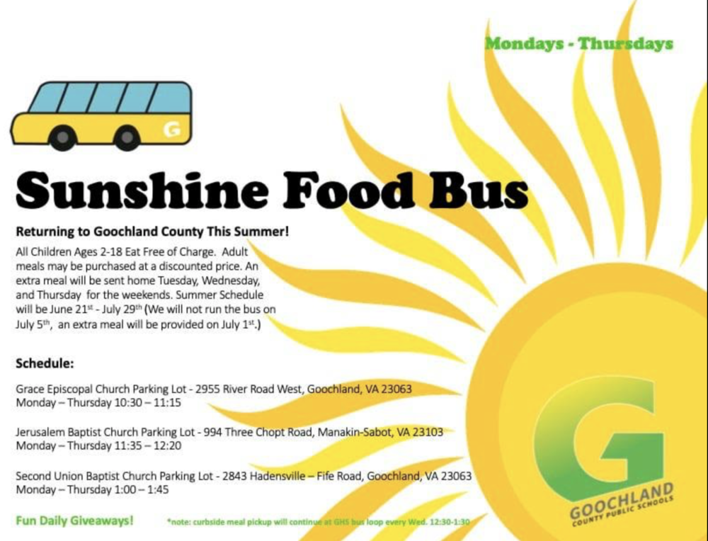Sunshine Food Bus Schedule