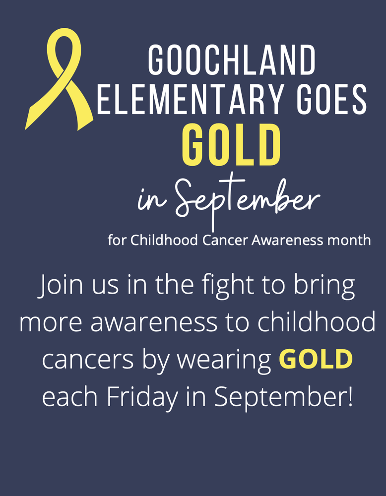 Wear Gold to support Childhood Cancer awareness