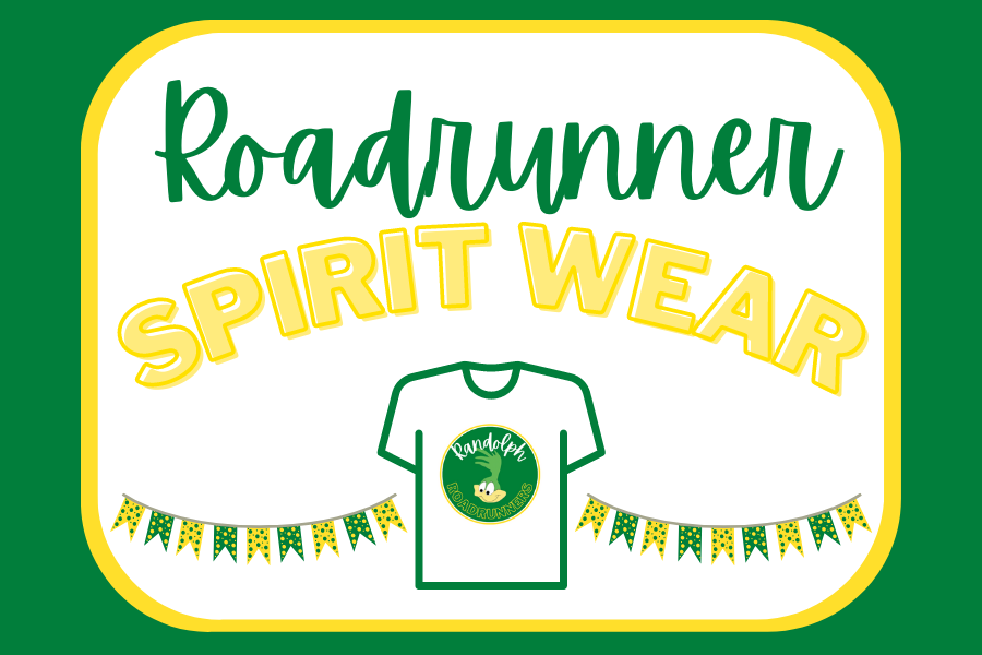 rectangle with that says Roadrunner Spirit Wear