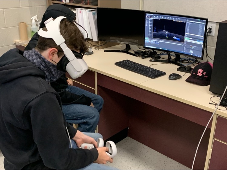 student using virtual reality