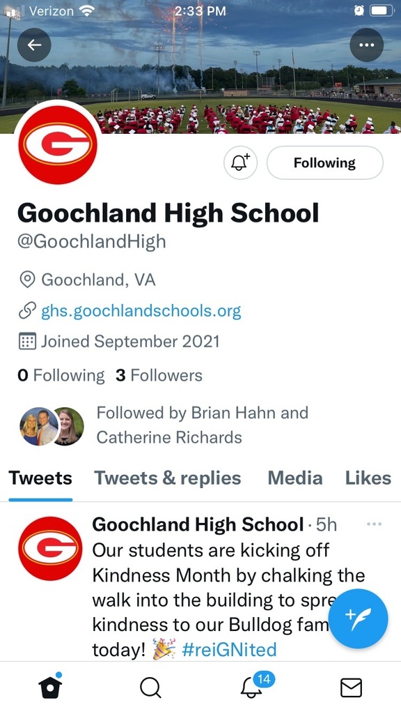 Goochland High School Twitter 