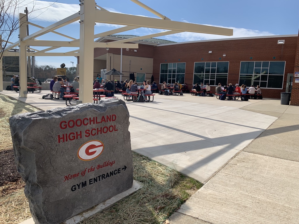 GHS rock in front of patio