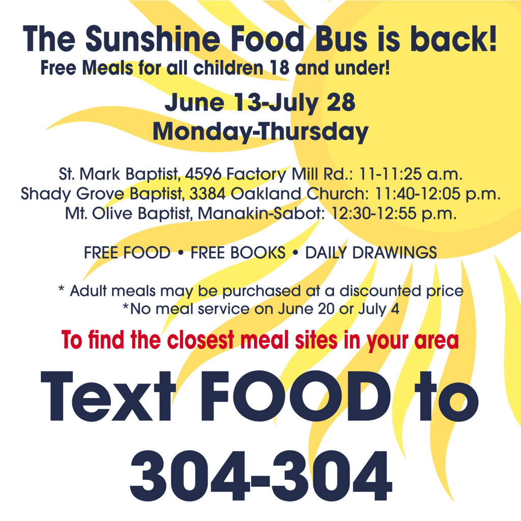 Sunshine Food Bus Schedule