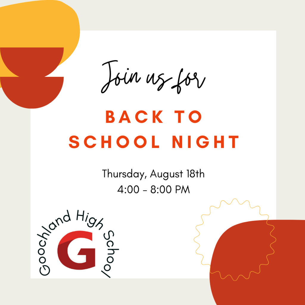 Back to School Night Thursday, August 18th from 4-8 PM